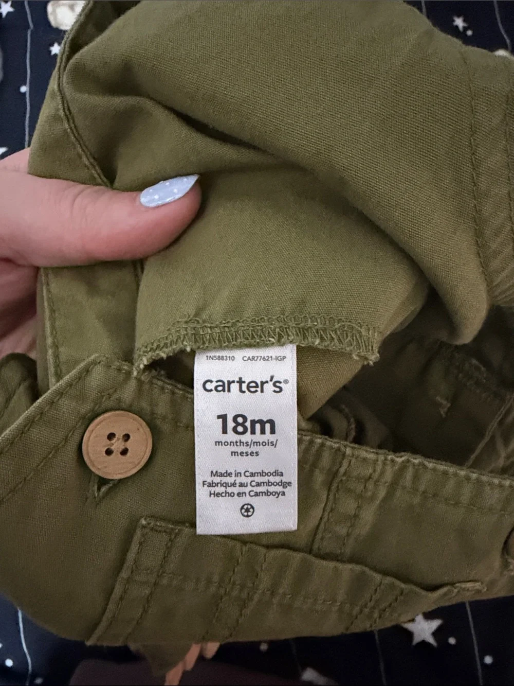 Carter's Olive Green Toddler Dinosaur Spike Overalls